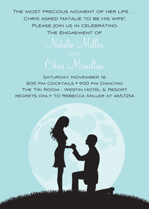 Proposal Silhouette Pink Engagement Invitations