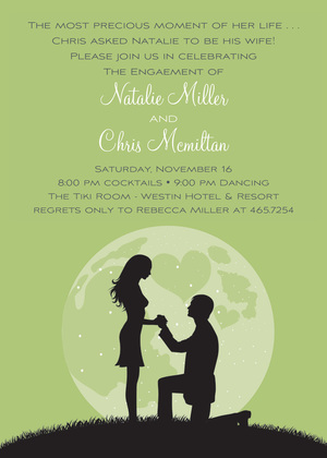 Proposal Silhouette Pink Engagement Invitations