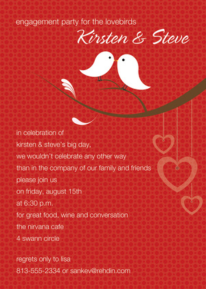 Birds Of A Feather Red RSVP Cards