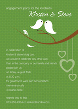 Lovely Birds Stylish Green Invitations
