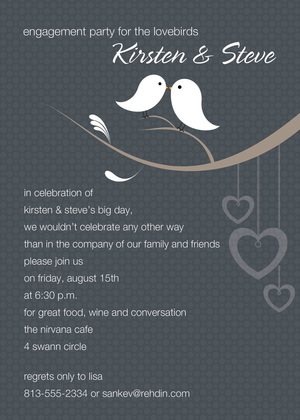 Birds Of A Feather Charcoal RSVP Cards