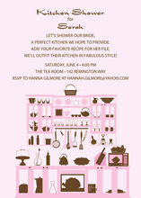 Kitchen Silhouette Pink Invitations