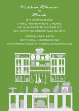 Green Squares Kitchen Shower Invitations