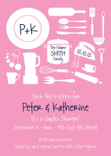 Kitchen Utensils Retro Pink Invitations