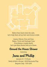 3 Squares House Light Pink Invitations