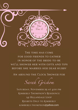 Hanging Clock Pink Invitations