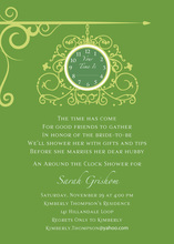 Faces of Time Olive Clock Shower Invitations