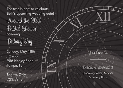 Tick Tock Genie Clock Shower Invitations
