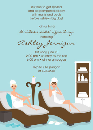 Spa Day Sparking Water RSVP Cards