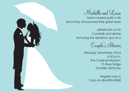 Couple Shower Silhouette Bali RSVP Cards