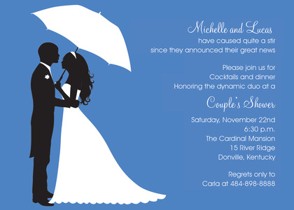 Couple Shower Blue Thank You Cards