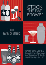 3 Stock The Bar Red Invitations