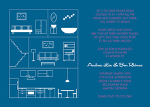 My House Plans Blue Invitations