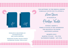 Linen Shower Pink Bathroom Invitations