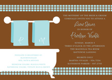 Linen Shower Chocolate Blue Bathroom Invitations