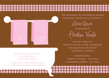 Linen Shower Chocolate Pink Bathroom Invitations
