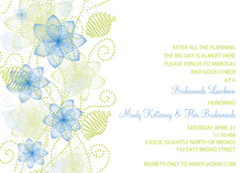 Modern Floral Blue Invitations
