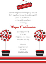 Trendy Red Holiday Topiaries Invitation