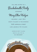 Brunette Tiara Bahcelorette Party Invitations