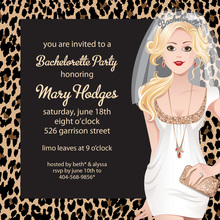 Blonde Bachelorette Leopard Invitations