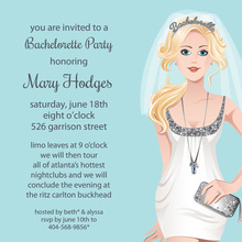 Bachelorette Blonde Silver Invitation