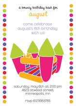 Pink Bounce Castle Invitations