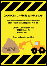 Birthday Construction Crew Party Invitations
