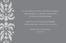 Grey Patterned Flourish Formal Wedding Invitations