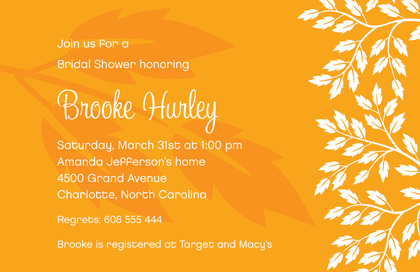 White Breeze Leaves In Pink Background Invitations