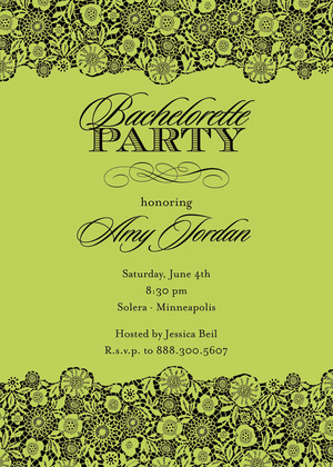 Exquisite Black Classic Patterned Party Invitations