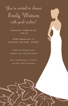 Bridal Dress Special Day Brown Bridal Invitations