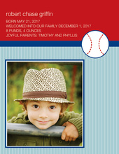 Baseball Baby Photo Card Announcements