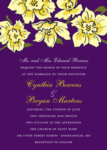 Yellow Floral In Modern Purple Classic Invitations