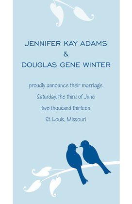 Romantic Lilac Love Birds Wedding Invitations