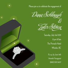 Modern Solitaire Ring Green Invitations