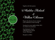 Lime Green Patterned Flourish Wedding Invitations