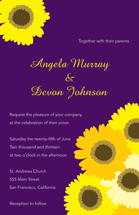 Modern Yellow Floral RSVP Cards
