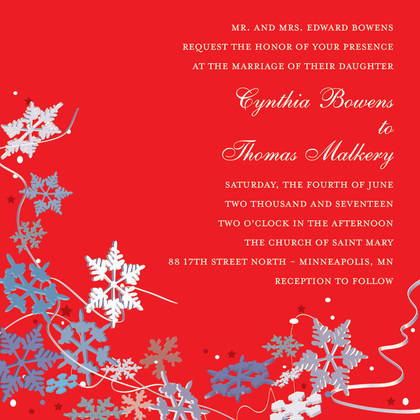 Red Winter Snowflakes Enclosure Cards