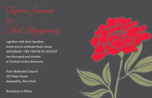 Bridal Bouquet Maroon Elegant Wedding Invitations