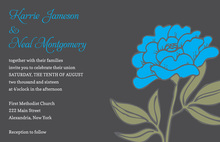 Blue Peach Blooms Wedding Invitations