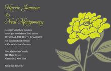 Lovely Silhouette Yellow Lilies Charcoal Invitations