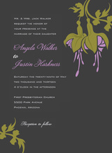 Elegant Lavender Bulbs Charcoal Invitations