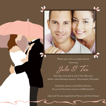 Lavender Umbrella Love Square Wedding Invitations