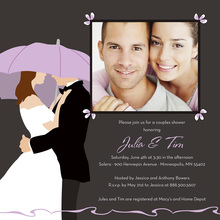 Lavender Umbrella Love Square Wedding Invitations