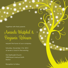 Abstract Vines Green Save The Date Invitations