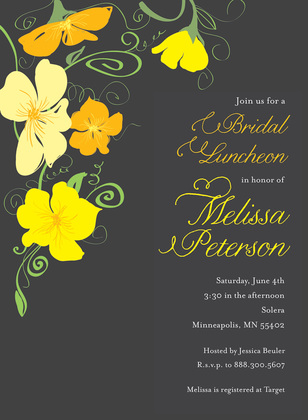 Illustrating Flower Jubilee In White Bridal Invitations