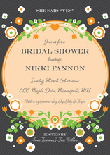 Trendy Floral Breeze In Orange Wedding Invitations