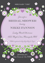 Traditional Yellow Blossoms Lavender Bridal Invites