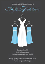 Bridal Dress Special Day Blue Bridal Shower Invites