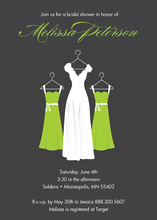 Fresh Green Waiting Dress Charcoal Bridal Invitations